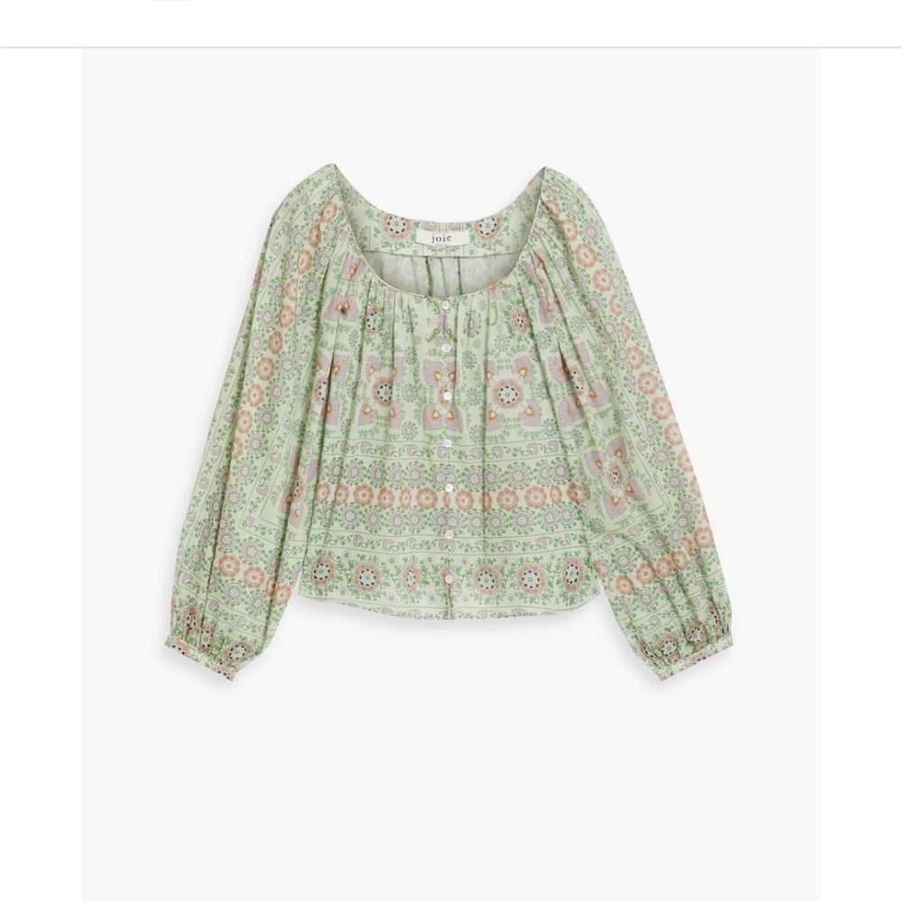 NWT Womens Joie Damarre Long Sleeve COTTON TOP IN GREEN size XXS​​​​​​​